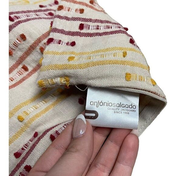 Set 2 Antonio Salgado Jacquard High Quality Striped Decorative Pillow Cover 24" - Picture 5 of 7